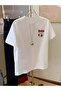 Popay Graphic Print T-Shirt, 100%, Comfortable Loose Fit, Knitted Fabric, Alphabet Pattern, Summer T-Shirt - 3