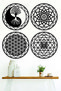 4 in 1 Sacred Geometry Set (Flower of Life, Sri Yantra, Mandala and Yin Yang Tree)