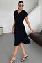 Women's Harber Black V-Neck Belted Dress Ayrobin Fabric, New Season Summer - 8