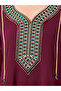 Embroidered Patch Work Pleated A-Line Jalabyia - 4