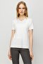 Women's V-Neck Camisole Cotton T-shirt White - 3