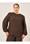 Plus Size Solid Long Sleeve Top