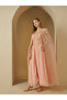 Embroidered Cape Sleeve Belted Kaftan - 3