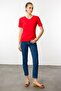 Women's Red V-Neck Camisole Cotton T-Shirt - 6