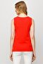Women's Crew Neck Camisole Cotton Strap T-shirt Orange - 5