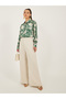 Floral Print Spread Collar Oversized Shirt - 2