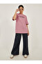 Slogan Embroidered Round Neck Oversized T-Shirt - 2