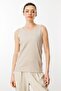 Women's Crew Neck Camisole Cotton Strap T-Shirt Beige - 3