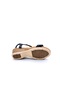 Cork Look Wedge Heel Beaded Black Women's Sandals - 5
