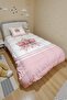 Pink Star Bow Patterned Single Quilt and Pillowcase - 3