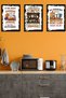 Set of 3 Wooden Wall Posters, Modern Art Decor for the Kitchen, Cafe, or Dining Room - 3