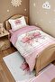 Pink Star Bow Patterned Single Quilt and Pillowcase - 4