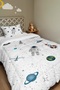 White Space Little Astronaut Patterned Single Quilt and Pillowcase