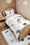 White Space Little Astronaut Patterned Single Quilt and Pillowcase - 4