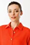 Women's Three Quarter Sleeve Linen Shirt Coral - 4