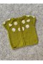 Hand Knitted Flower Embroidered Girl's Vest - 3