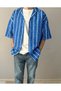 New Season Summer Short Sleeve Striped Linen Men's Shirt - 5