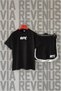Ufc - Ultimate Fighting Front Back Printed 100% Cotton Crew Neck Tshirt and Custom Sport Shorts Set - 2