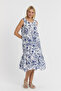 Women's Dress - Muslin Strap Patterned Dress - 3045