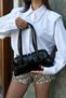 Women's Zippered Faux Leather Single Compartment Hand, Arm and Shoulder Bag - 2