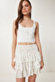 Flounced Summer Mini Skirt - Floral Peste Lub0103 - 3