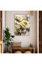 Hari̇kabi̇rev | Gray-Yellow Flower Theme Tempered Unbreakable Glass Table | Tmtekli̇