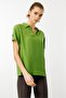 Women's Polo Collar Low Sleeve Shirt Green - 2
