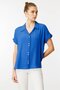 Women's Crepe Fabric Glitter Shirt Blue - 2