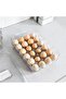 24 Egg Capacity Stackable Clear Egg Holder with Lid for Refrigerator Egg Storage