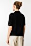 Women's Combed Cotton Shirt with Chest Pockets, Black - 3
