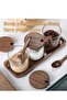 3-Piece Glass Seasoning Bottle Set with Wooden Lid and Spoon, Stackable Spice Jar for Kitchen