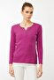 Women's Open Collar Beaded Embroidered Knitwear Blouse Sıkıştırma - 2