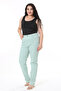 Women's Plus Size Green High Waist 5 Pockets Lycra Gabardine Pants 65N38731 - 8