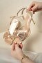 Drew Satin Bow Stone Women's Heeled Shoes