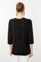 Women's V-Neck Combed Cotton Blouse Black - 4