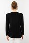 Women's Crew Neck Hand Embroidered Blouse Black - 4