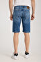 100% Cotton Light Blue Denim Shorts with Ripped Detail - 2