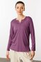 Women's Embroidered Long Sleeve Combed Cotton Blouse Lilac