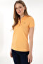 Women's Orange Basic Polo Neck T-Shirt 50305764 -Vr202 - 3