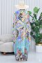 Women's Patterned Maxi Large Size Turtle Dress - 3