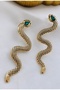 Vip Stone Detailed Snake Earrings (10 cm) - 4