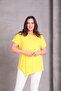 بلوزة نسائية صفراء فضفاضة مقاس كبير غير متماثلة