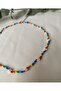 Rainbow Color Sand Beaded Flower Necklace - 3