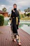 Parachute Fabric Black Full Covered Hijab Swimsuit M2422 - 5