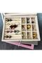 Jewelry Storage Box and Organizer, Jewelry Holder and Display Organizer for Earrings, Necklaces, Bracelets and Rings, Beige - 4