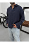 Navy Blue Paisley Patterned Shirt G-5697/4 - 4