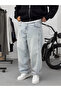 Ice Blue Stitching Detailed Baggy Pants Ke-715/693/708 - 3