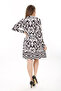Women's Plus Size Black Wraped Collar Long Sleeve Dress 65N37627 - 5