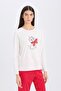 طقم بيجامة Fall in Love Aristocats بأكمام طويلة وخصر مطاطي وجزء سفلي منقوش D2287AX24WN - 3