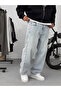 Ice Blue Stitching Detailed Baggy Pants Ke-715/693/708 - 4